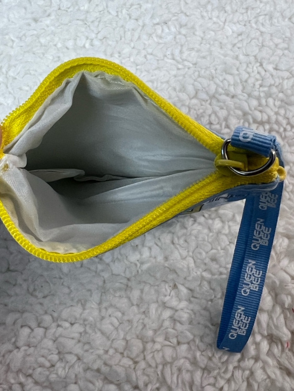 Scholastic "Queen Bee" Blue and Yellow Wristlet Pouch - Picture 4 of 5